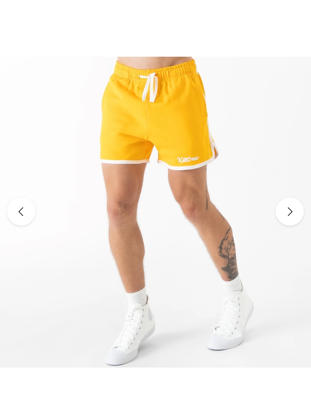 VINTAGE COTTON SHORTS (MID THIGH CUT) - YELLOW 1980’s